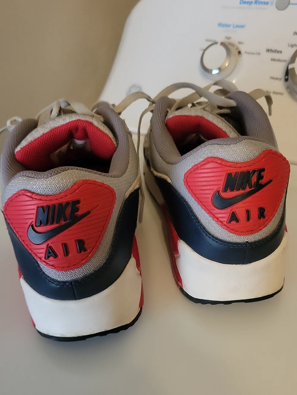 Mens Nike Air Max 90 Grey Red Blue Size 12 Used No Box!